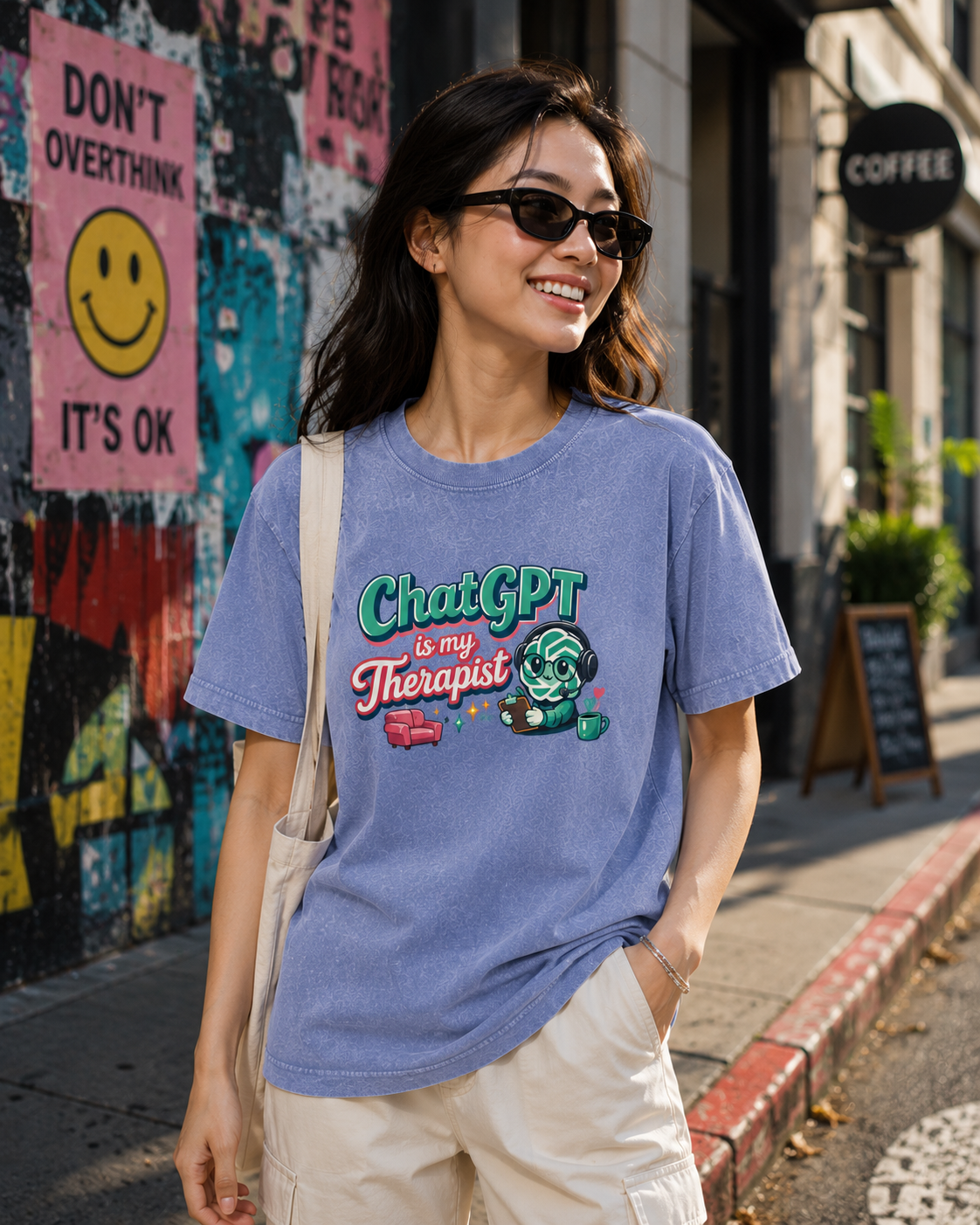 ChatGPT Is My Therapist Acid Wash Tee