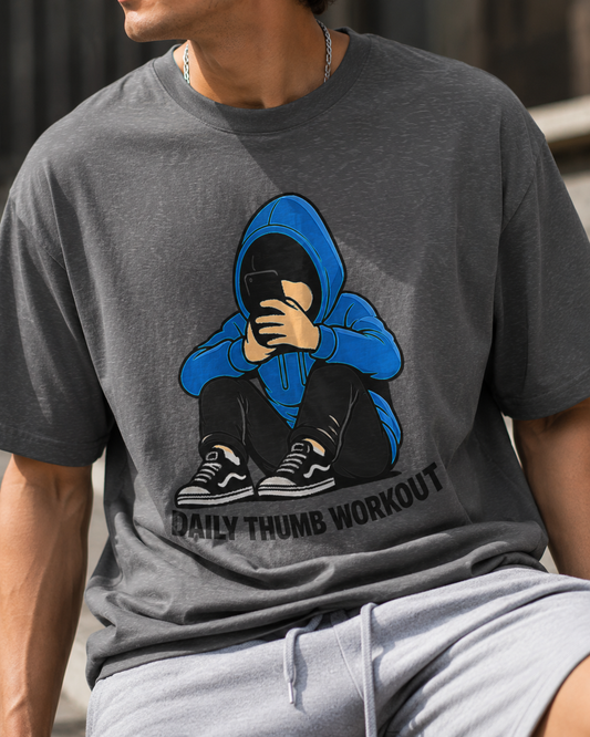 Daily Thumb Workout T-Shirt — Gamer Phone Addict Graphic Tee