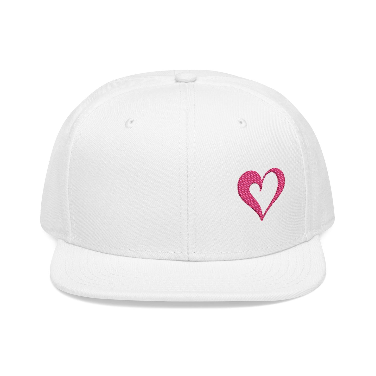 Embroidered Pink Sketch Heart Snapback Hat