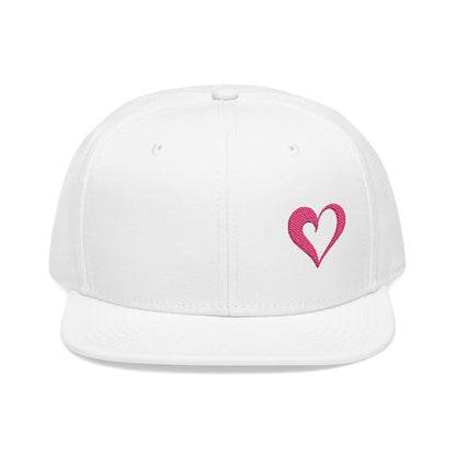 Embroidered Pink Sketch Heart Snapback Hat