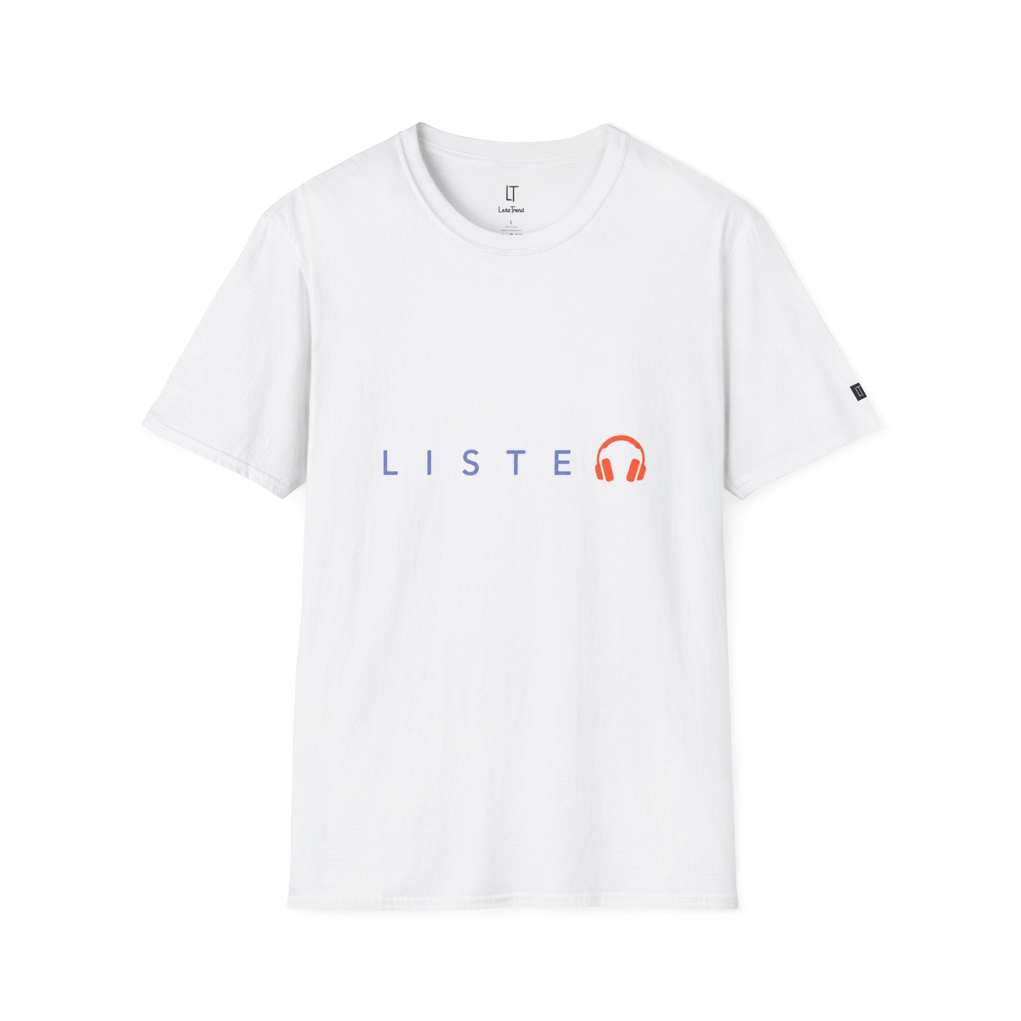 T-Shirt — “LISTEN” Minimal Headphones Graphic Tee