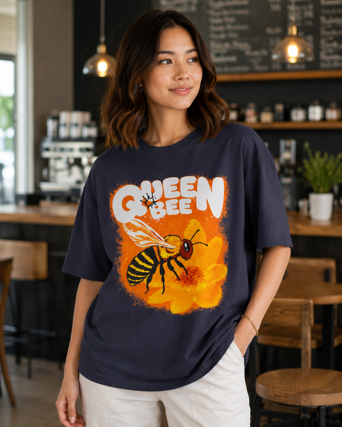 Queen Bee Tee — Retro Bee Graphic Shirt