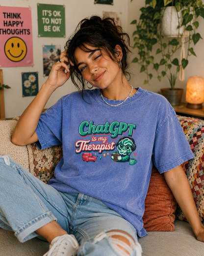 ChatGPT Is My Therapist Acid Wash Tee