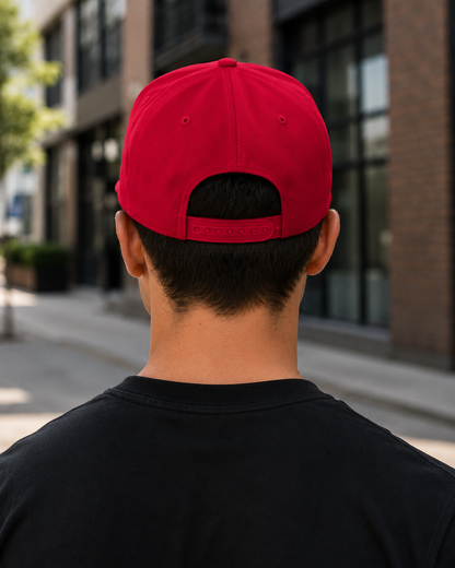 Embroidered Spider Logo Flat Bill Cap — Snapback Hat for Fans