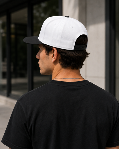 Yin Yang Embroidered Snapback Hat — Black & White Trucker Cap
