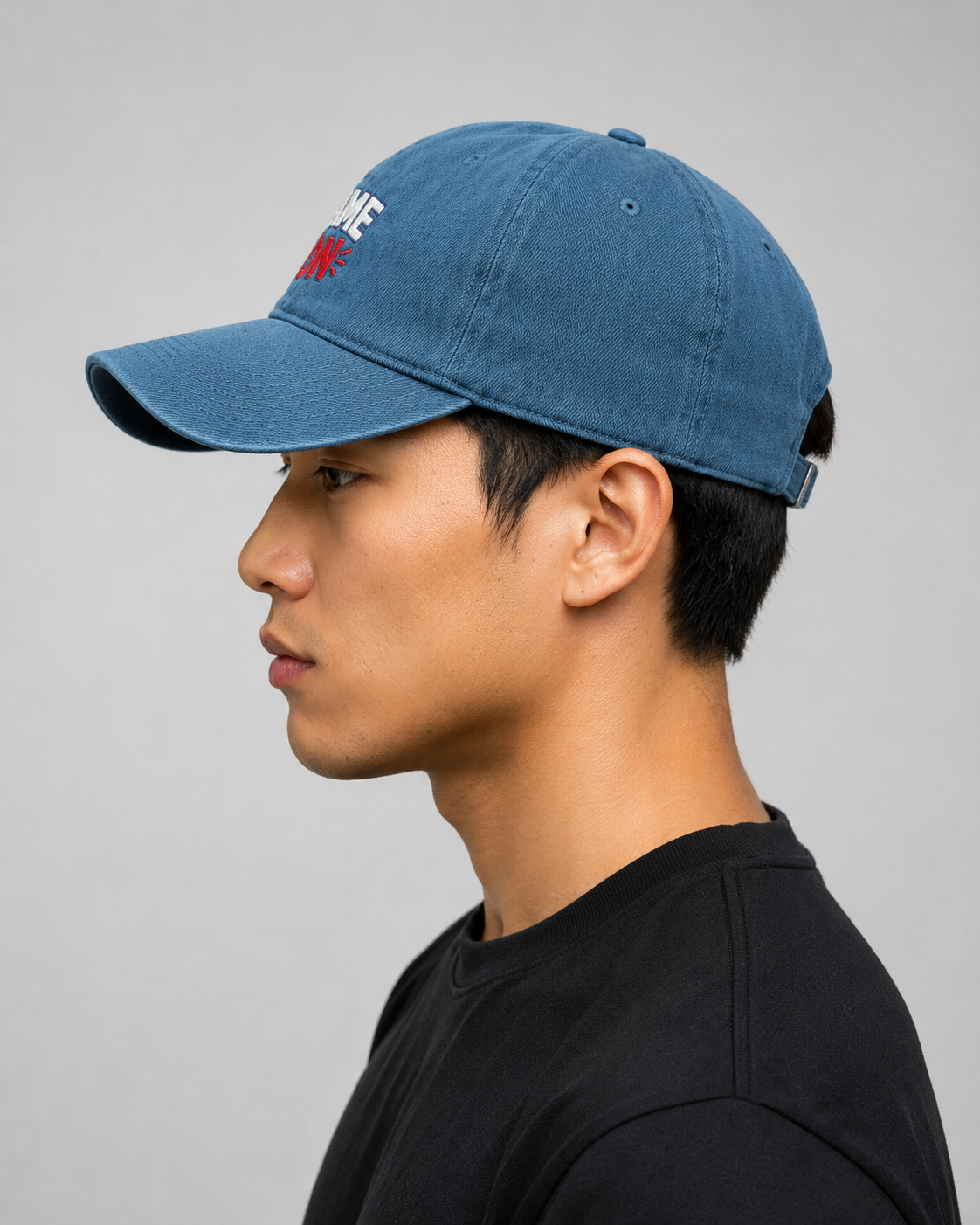 Game On Denim Hat — Embroidered Vintage-Style Baseball Cap for Gamers