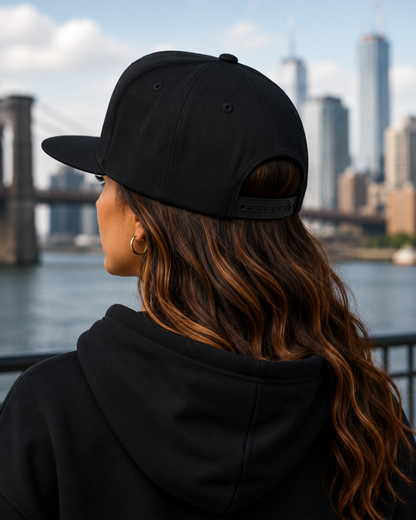 Queen Embroidered Flat Bill Cap — Sparkle Crown Trucker Hat