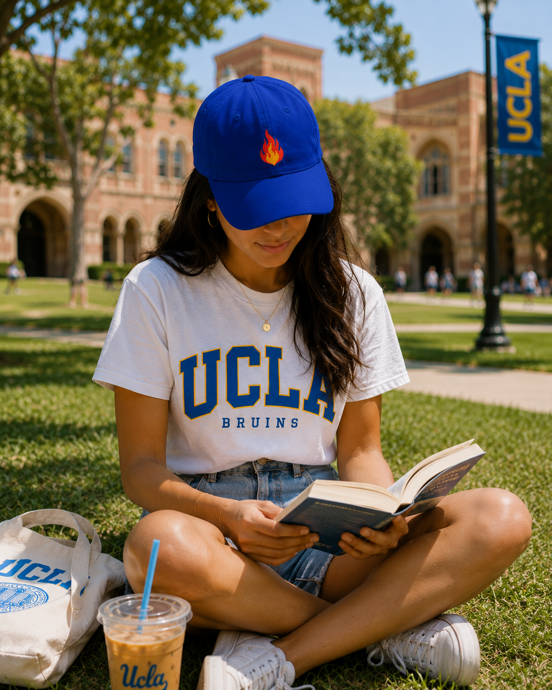 Embroidered Flame Cap — Small Fire Patch Baseball Hat