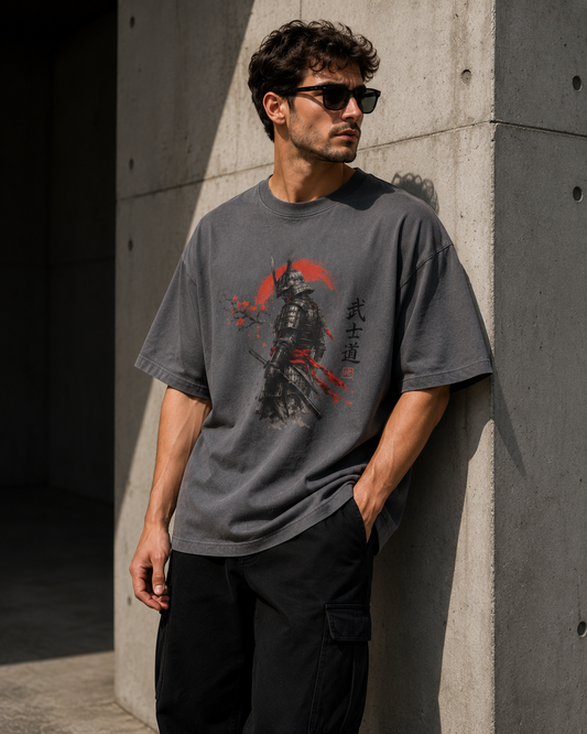 Samurai Warrior Tee – 'Bushido' Japanese Armor Graphic Shirt
