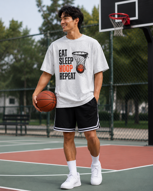 Eat Sleep Hoop Repeat Basketball T-Shirt