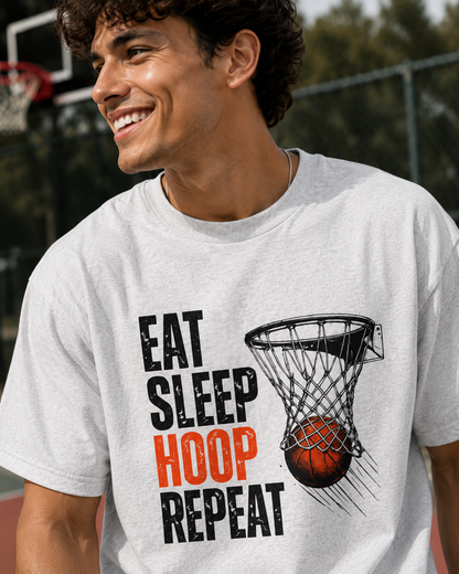 Eat Sleep Hoop Repeat Basketball T-Shirt