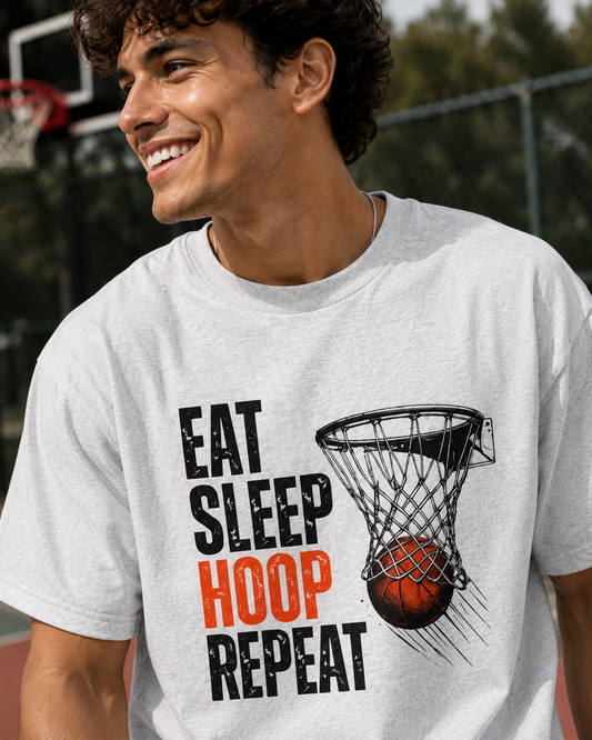 Eat Sleep Hoop Repeat Basketball T-Shirt