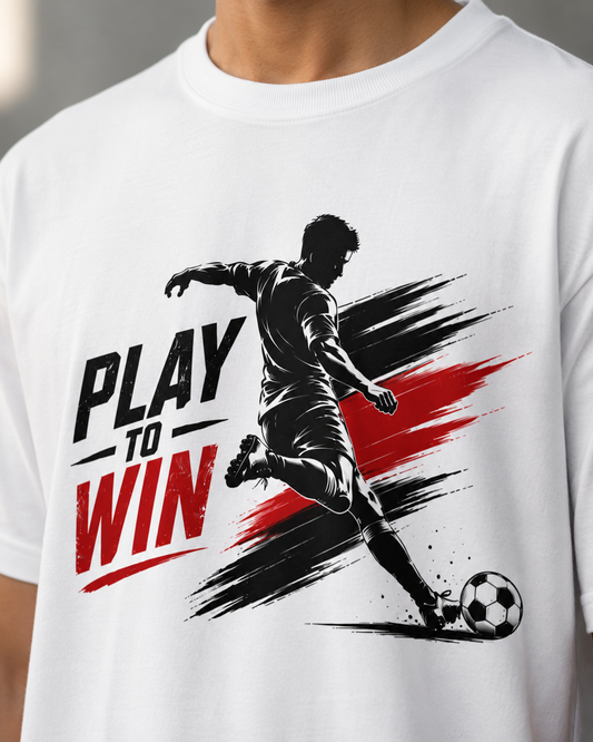 Play to Win Soccer T-Shirt — Athletic Soccer Player Graphic Tee
