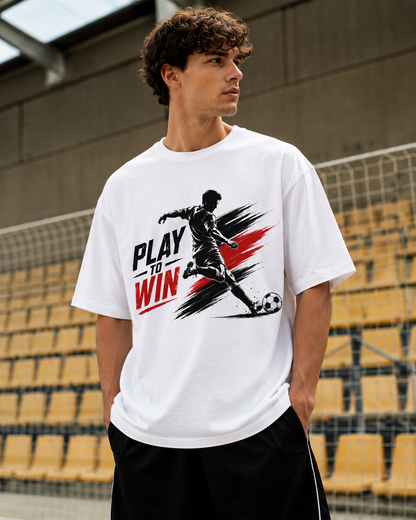 Play to Win Soccer T-Shirt — Athletic Soccer Player Graphic Tee