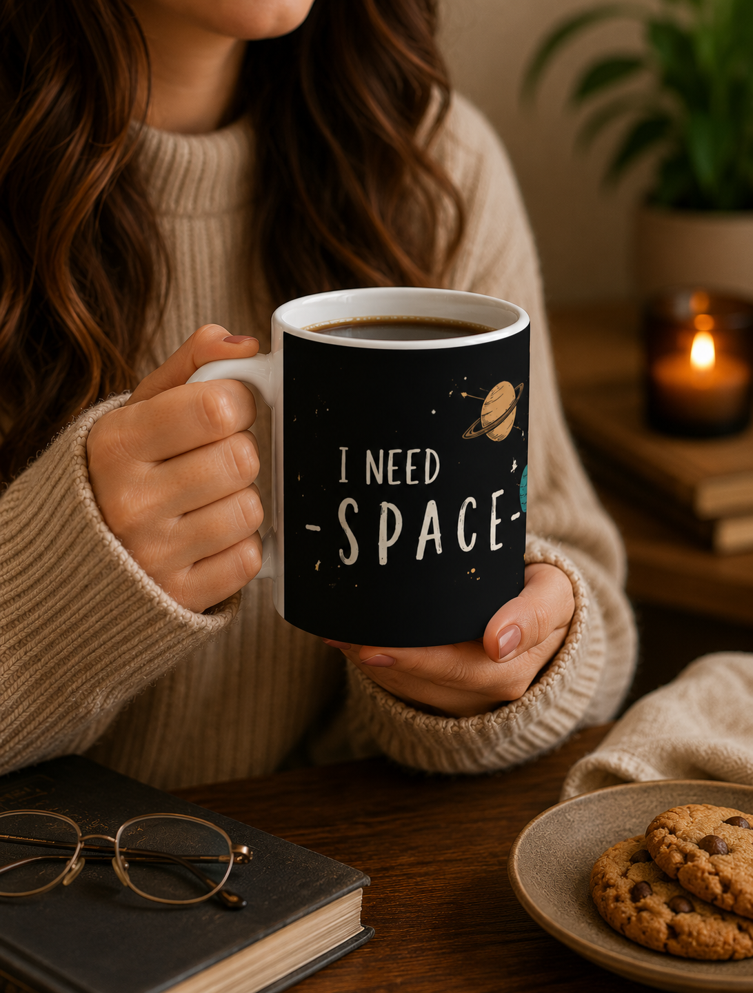 Astronaut Coffee Mug — Relaxing Space Travel Ceramic Mug (“SPACE” Design)
