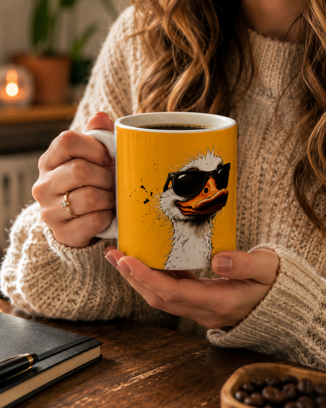 Ceramic Mug — "Too Cool for Your Drama" Duck Coffee Mug, Funny Gift for Friends