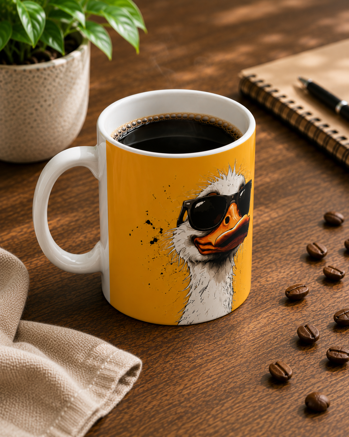 Ceramic Mug — "Too Cool for Your Drama" Duck Coffee Mug, Funny Gift for Friends