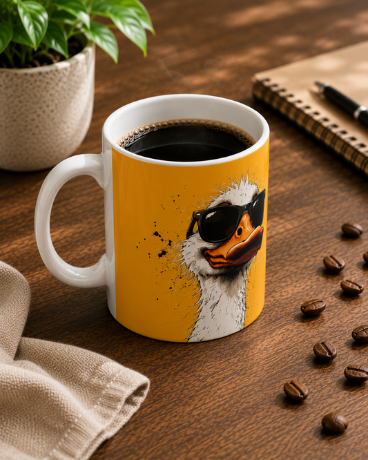 Ceramic Mug — "Too Cool for Your Drama" Duck Coffee Mug, Funny Gift for Friends