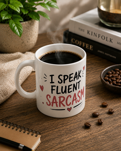Grumpy Cat Coffee Mug — I Speak Fluent Sarcasm Ceramic Mug