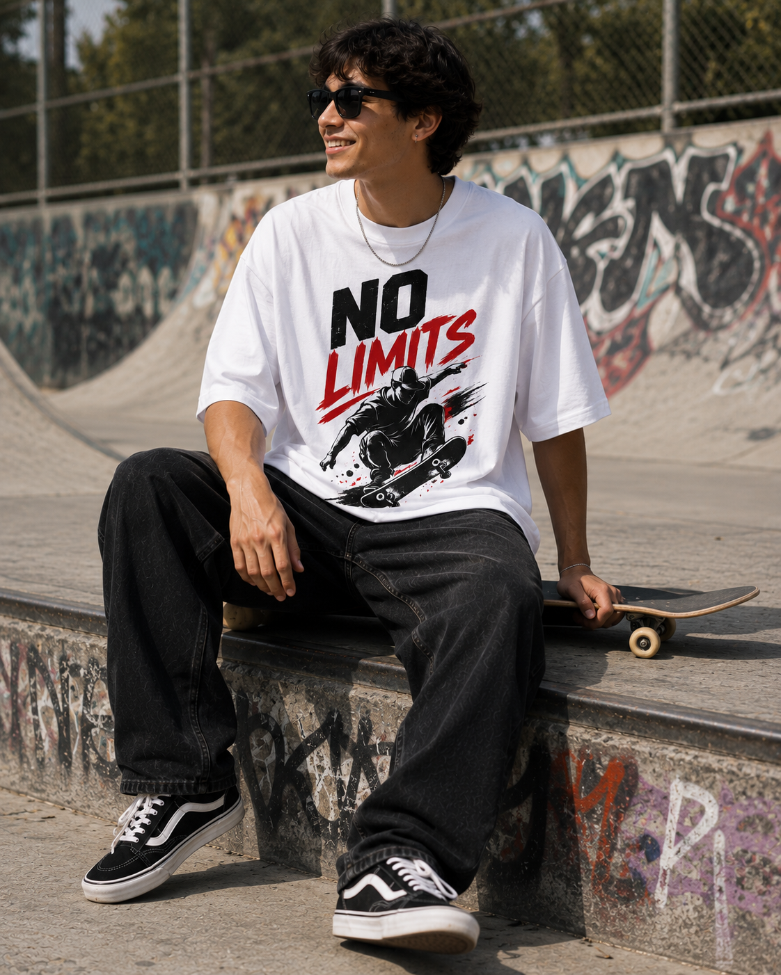 No Limits Skateboard T-Shirt — Graphic Skate Tee for Boarders