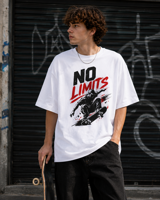 No Limits Skateboard T-Shirt — Graphic Skate Tee for Boarders