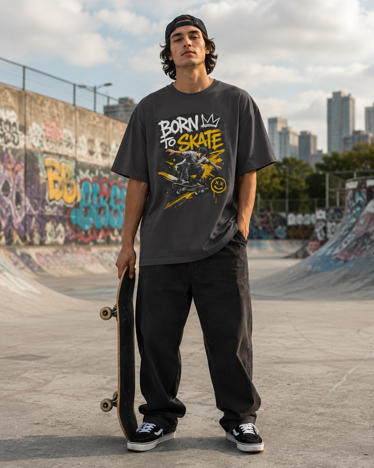 Born to Skate Graphic Tee — Skateboarder Streetwear Shirt