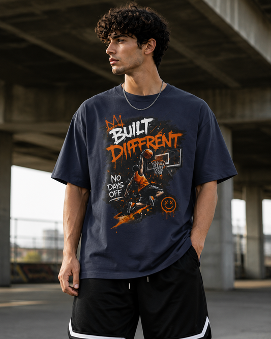 Built Different Basketball Tee — “No Days Off” Graphic T-Shirt