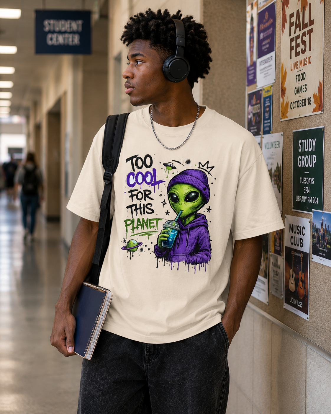 Too Cool For This Planet Alien Tee