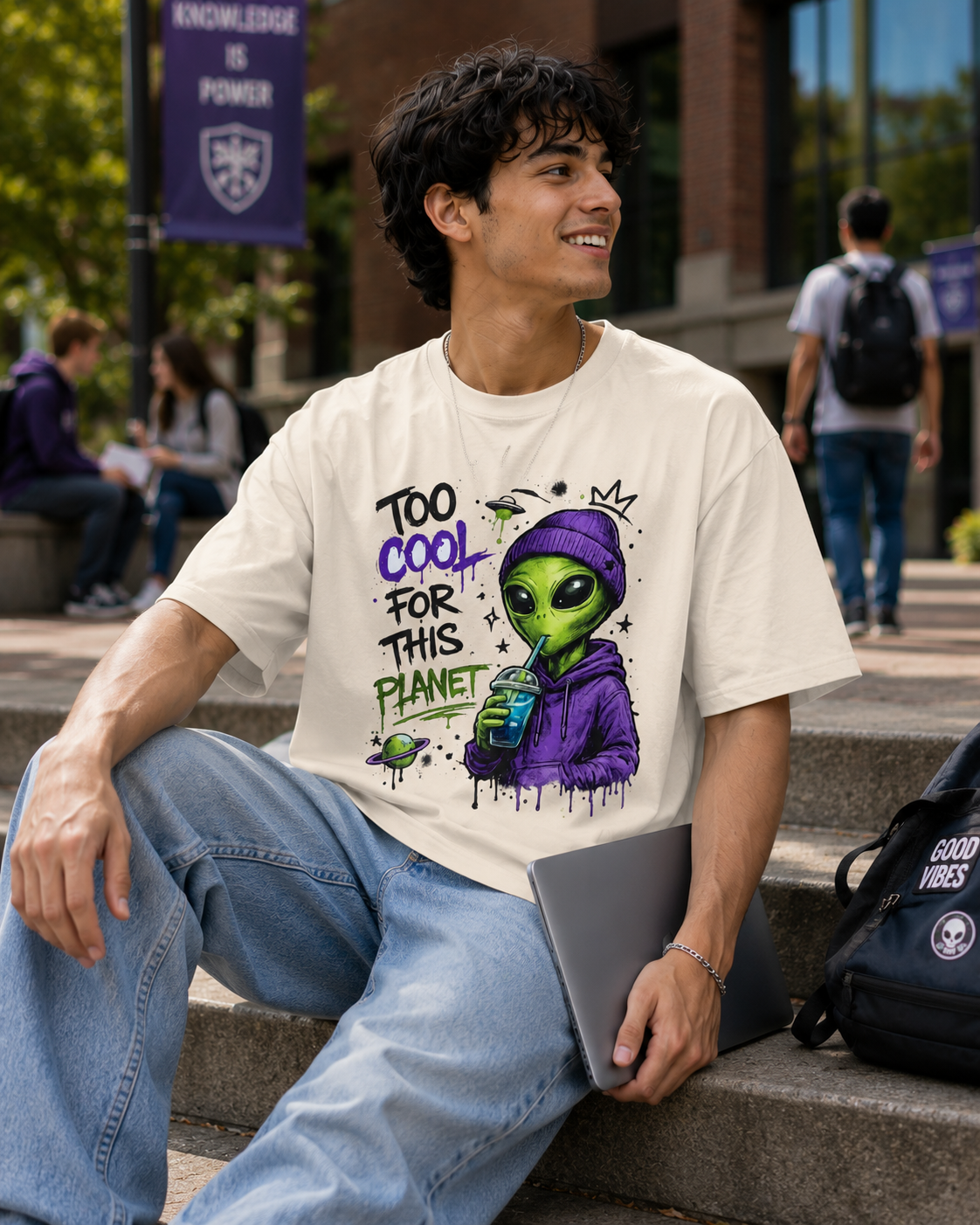 Too Cool For This Planet Alien Tee