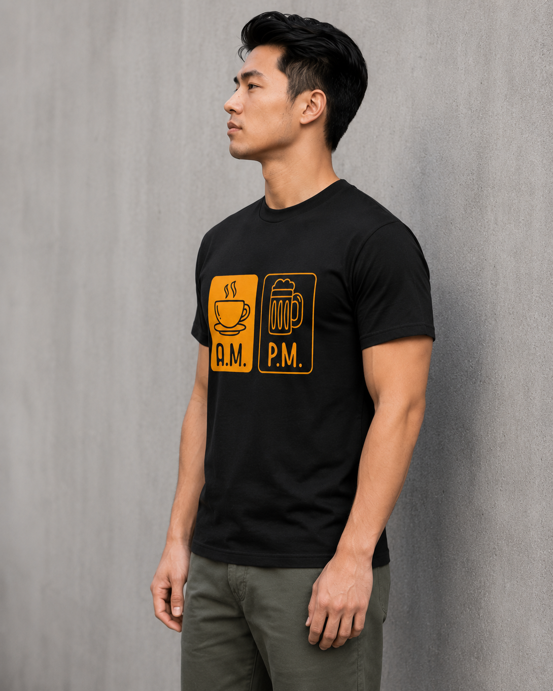 AM PM Coffee Beer T‑Shirt — Morning Coffee, Evening Beer Tee