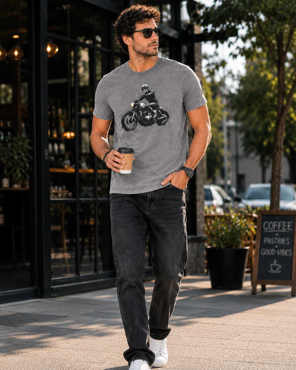 Vintage Motorcycle Acid Wash Tee