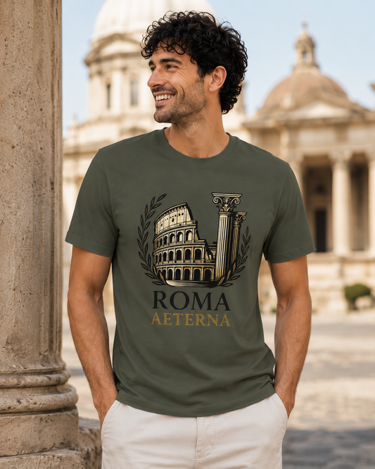 Roma Aeterna T-Shirt — Vintage Colosseum Roman Heritage Tee