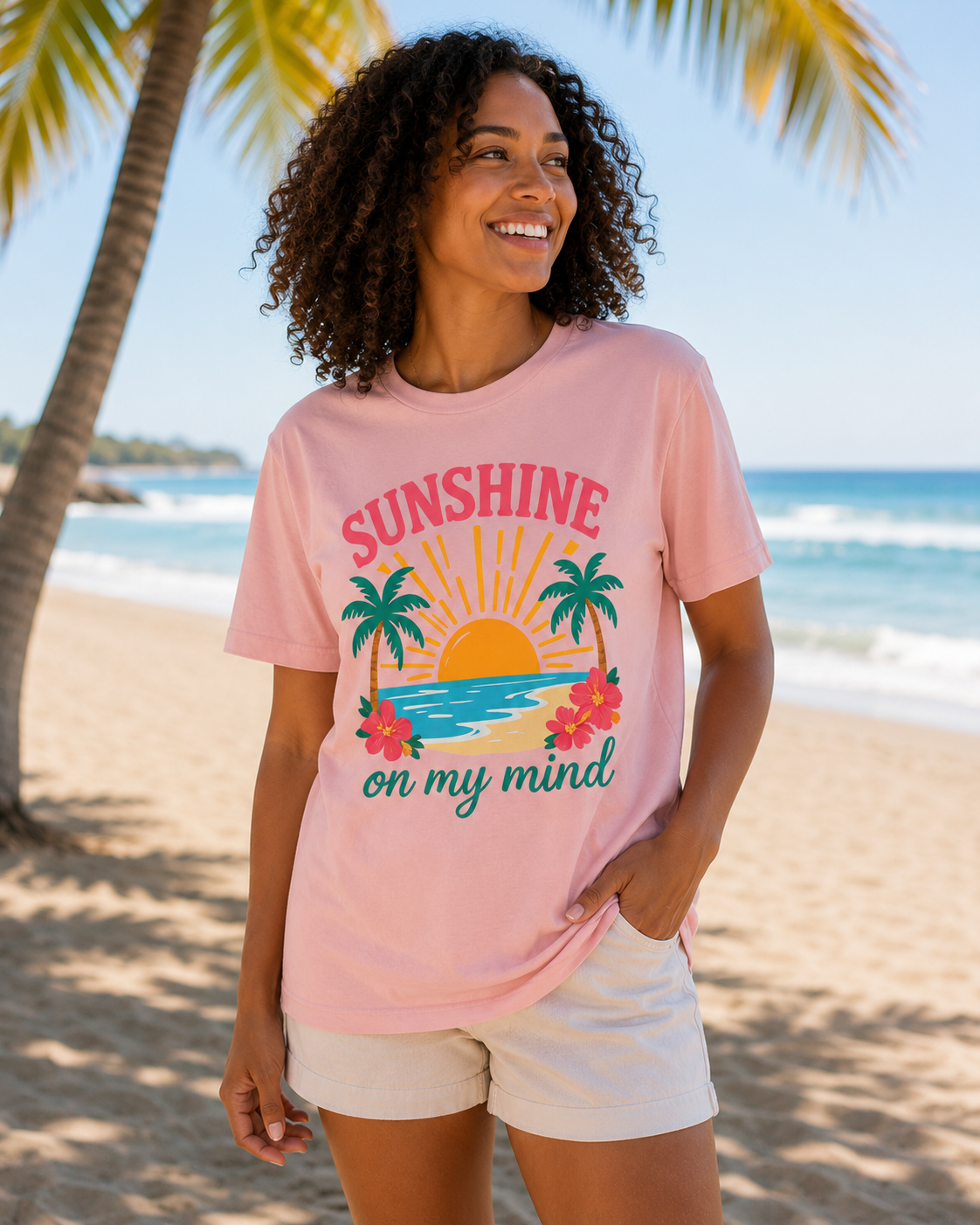Sunshine On My Mind Tee — Tropical Sunset Beach T-Shirt