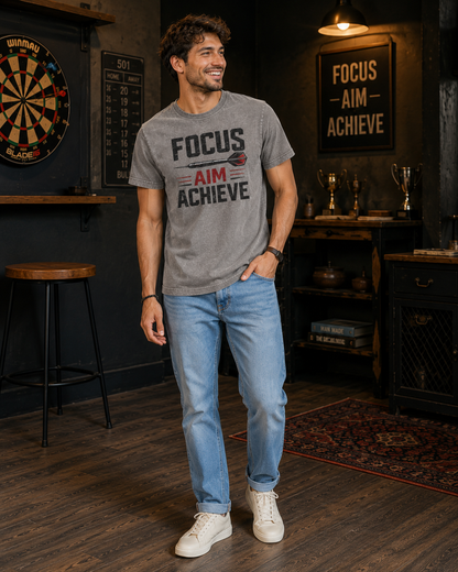 Focus Aim Achieve Acid-Wash Tee