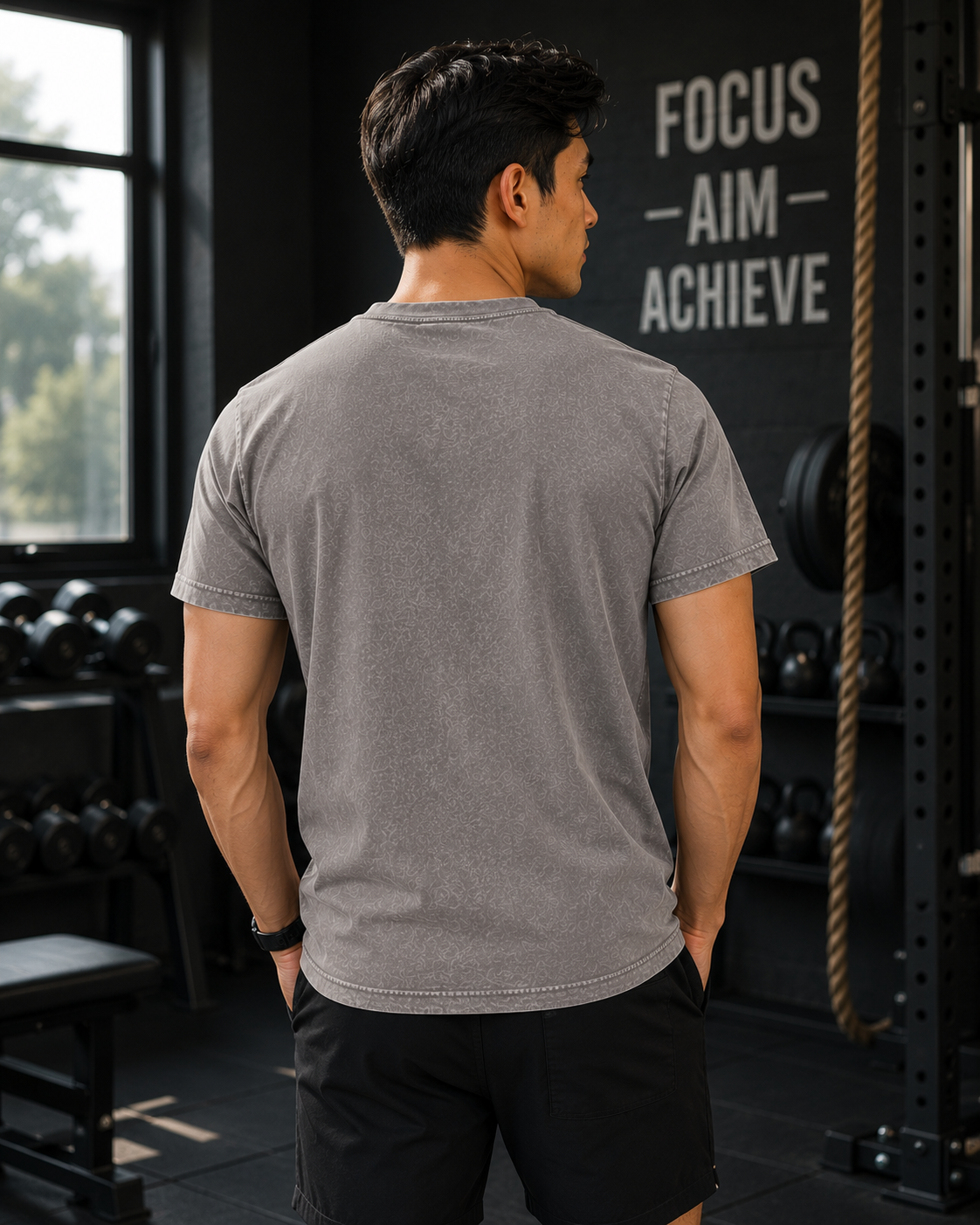 Focus Aim Achieve Acid-Wash Tee