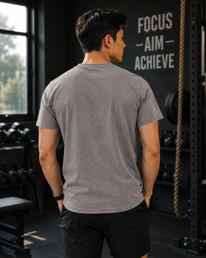 Focus Aim Achieve Acid-Wash Tee