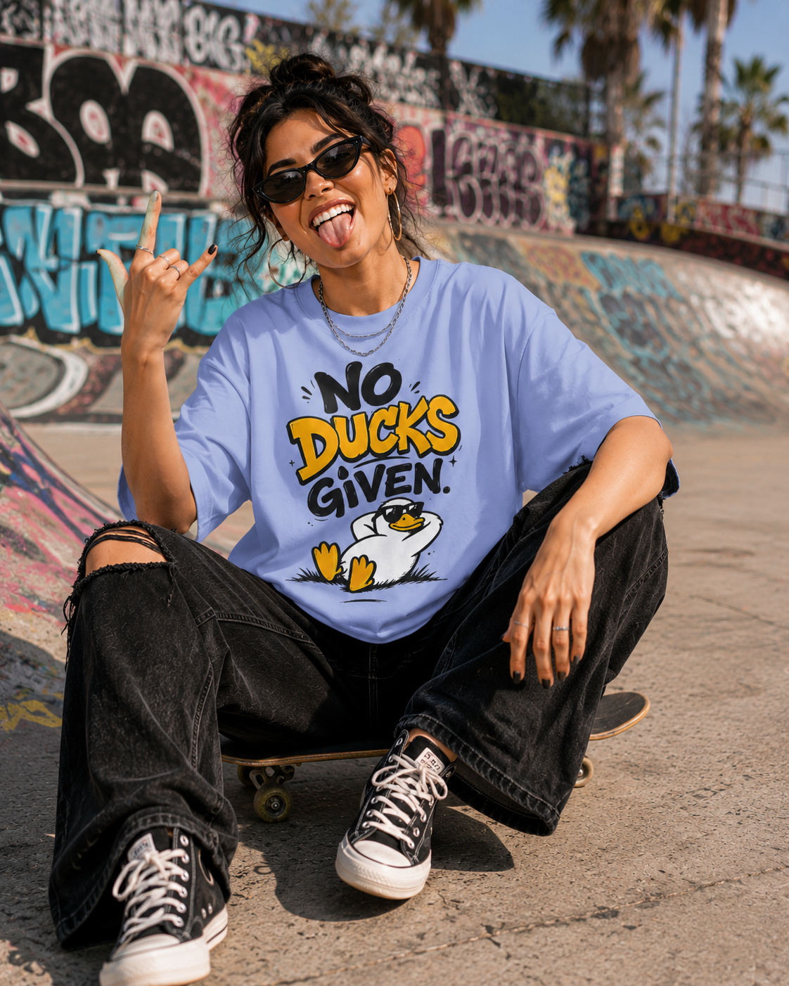 T-Shirt — "No Ducks Given" Funny Graphic Tee (Casual, Playful Gift)