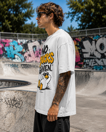 No Ducks Given T-Shirt — Funny Relaxed Graphic Tee with Laid-Back Duck