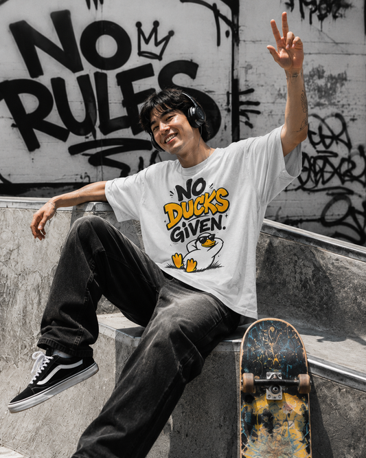 No Ducks Given T-Shirt — Funny Relaxed Graphic Tee with Laid-Back Duck