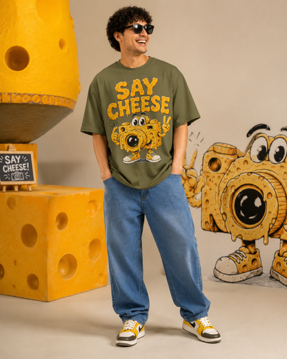 Say Cheese T-Shirt – Cute Cartoon Cheese Camera Graphic Tee
