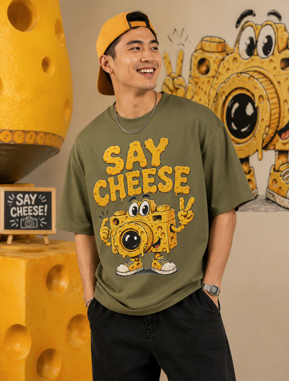 Say Cheese T-Shirt – Cute Cartoon Cheese Camera Graphic Tee