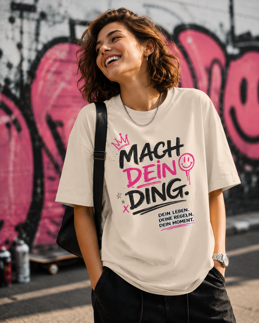 Motivational German Graphic Tee — "Mach Dein Ding" Oversized T-Shirt