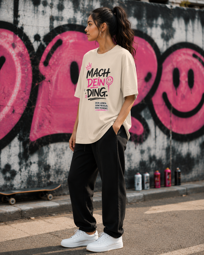 Motivational German Graphic Tee — "Mach Dein Ding" Oversized T-Shirt