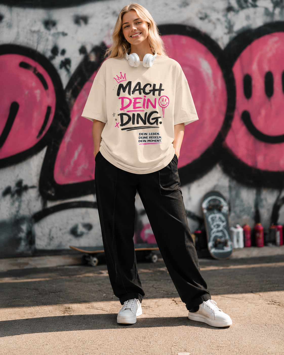 Motivational German Graphic Tee — "Mach Dein Ding" Oversized T-Shirt