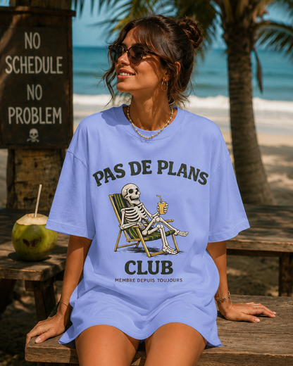 Pas de Plans Club T-Shirt — Relaxed Skeleton Graphic Tee