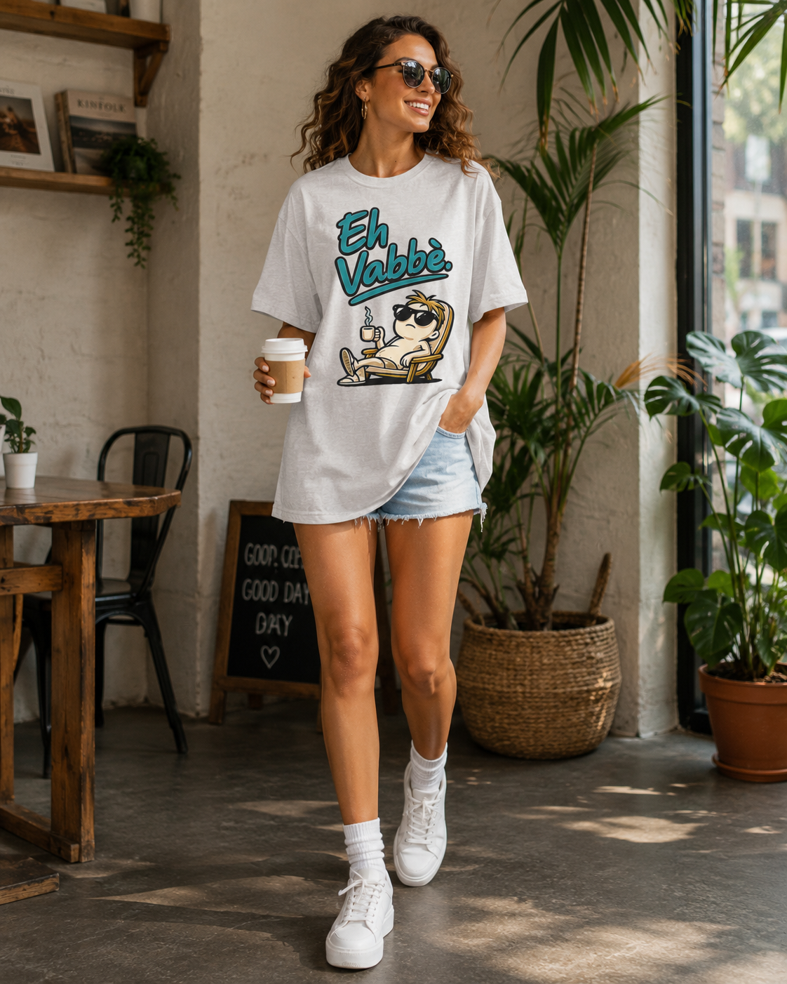 Eh Vabbè Relax Tee — Funny Italian Phrase Lounge T-Shirt