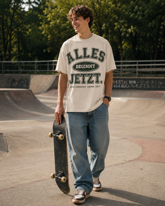 Alles Beginnt Jetzt T‑Shirt — Motivational German Graphic Tee