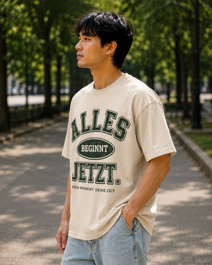 Alles Beginnt Jetzt T‑Shirt — Motivational German Graphic Tee