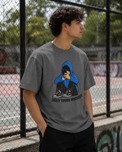 Daily Thumb Workout T-Shirt — Gamer Phone Addict Graphic Tee