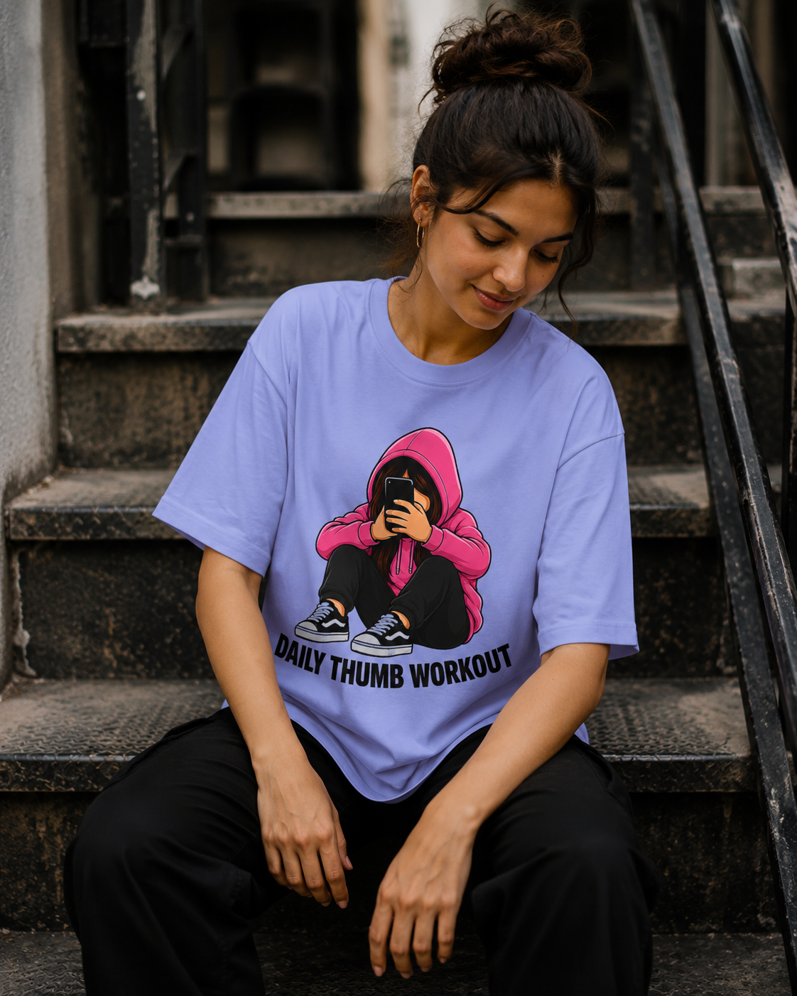 Daily Thumb Workout Tee — Funny Smartphone Addiction Graphic T-Shirt